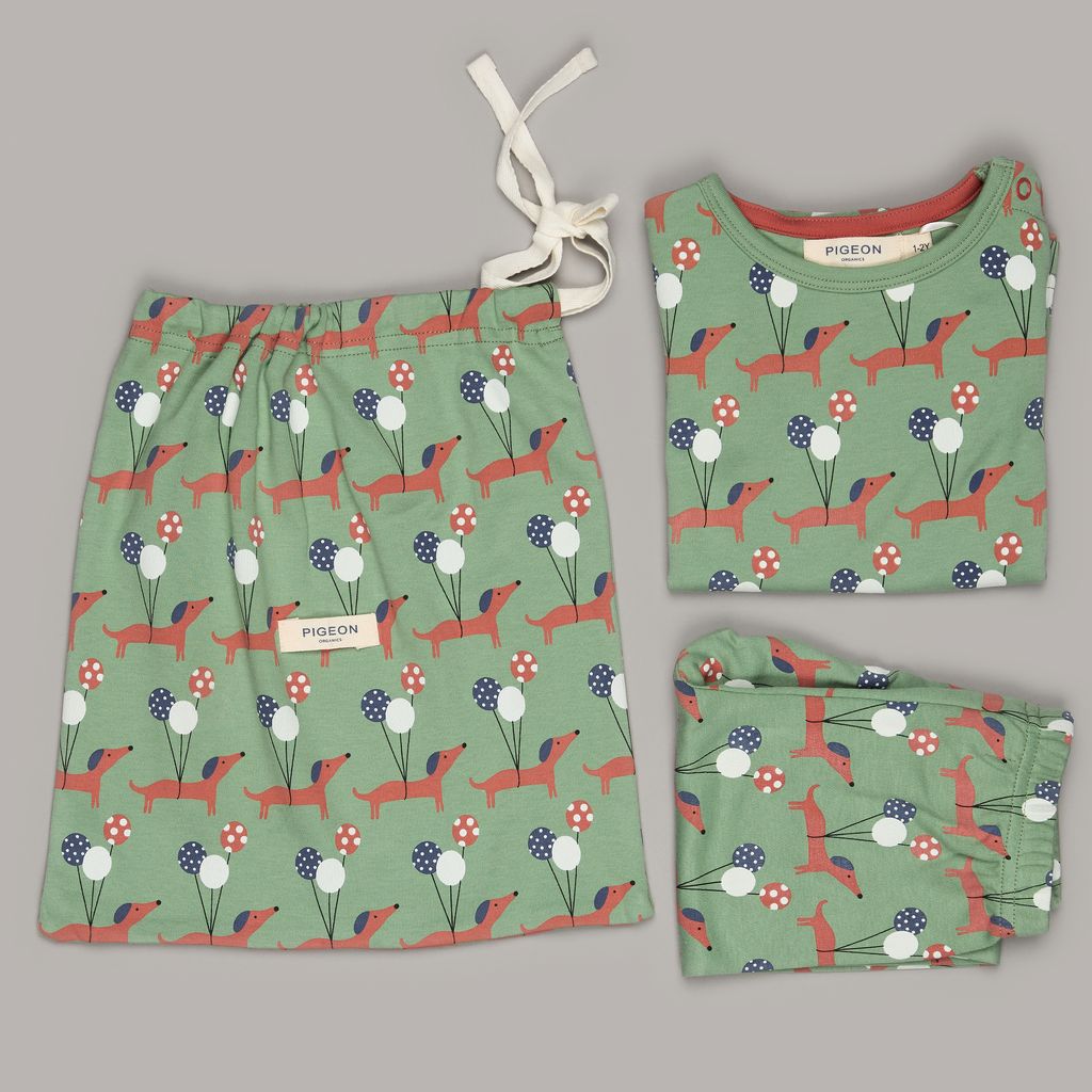 Sausage Dog Pyjamas In A Bag by Pigeon Organics