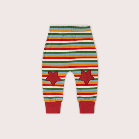 Rainbow Striped Knee Patch Joggers by Little Green Radicals