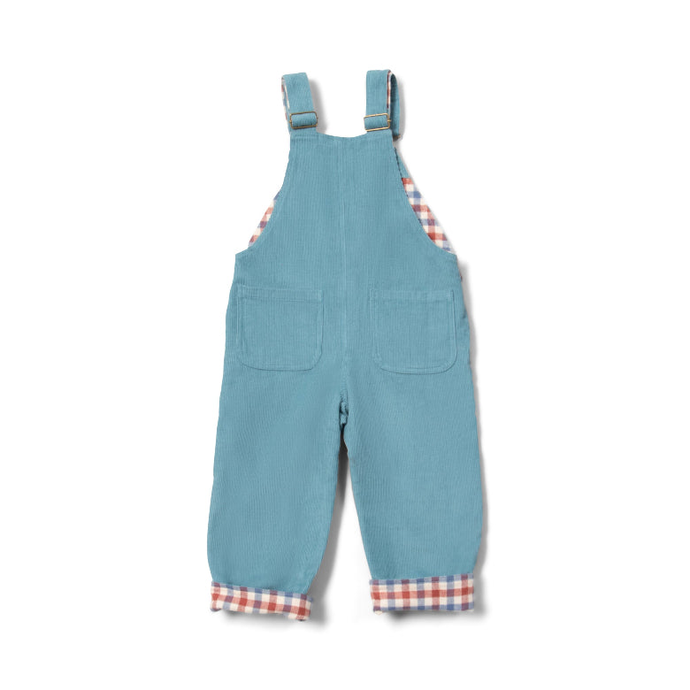 Pale Blue Lined Corduroy Dungarees by Little Green Radicals