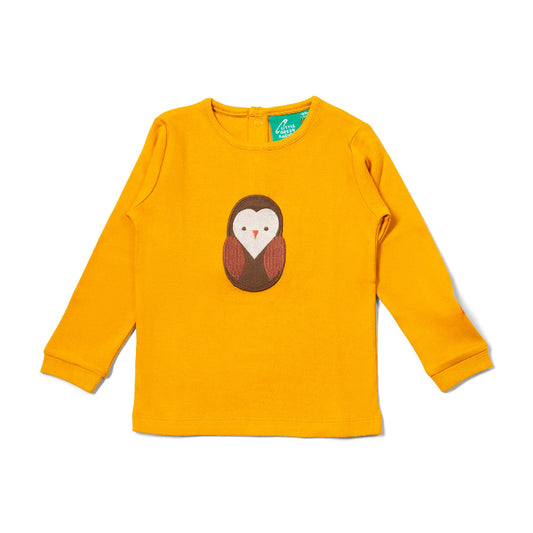 Owl Applique Long Sleeve T-Shirt by Little Green Radicals