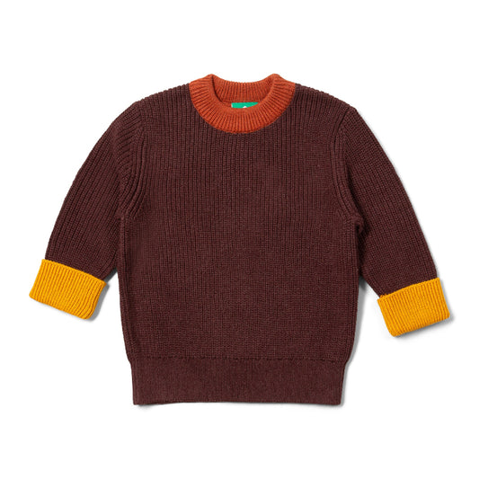 Chocolate Snuggly Knitted Jumper by Little Green Radicals