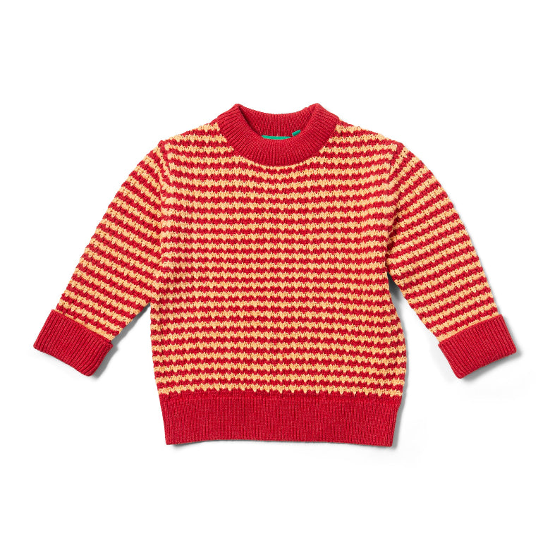 Juniper Striped Snuggly Knitted Jumper by Little Green Radicals