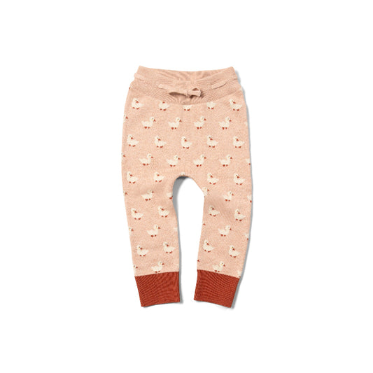 Ducks Tie Waist Knitted Joggers by Little Green Radicals