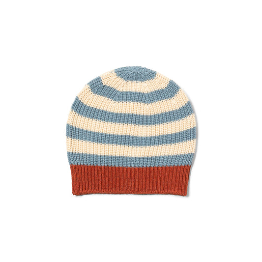 Blue Striped Knitted Beanie Hat by Little Green Radicals