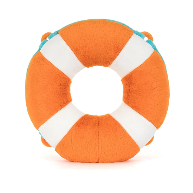 Plush life buoy toy on a white background
