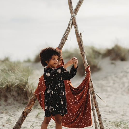 Astrology Ruffle Neck Dress by Turtledove London