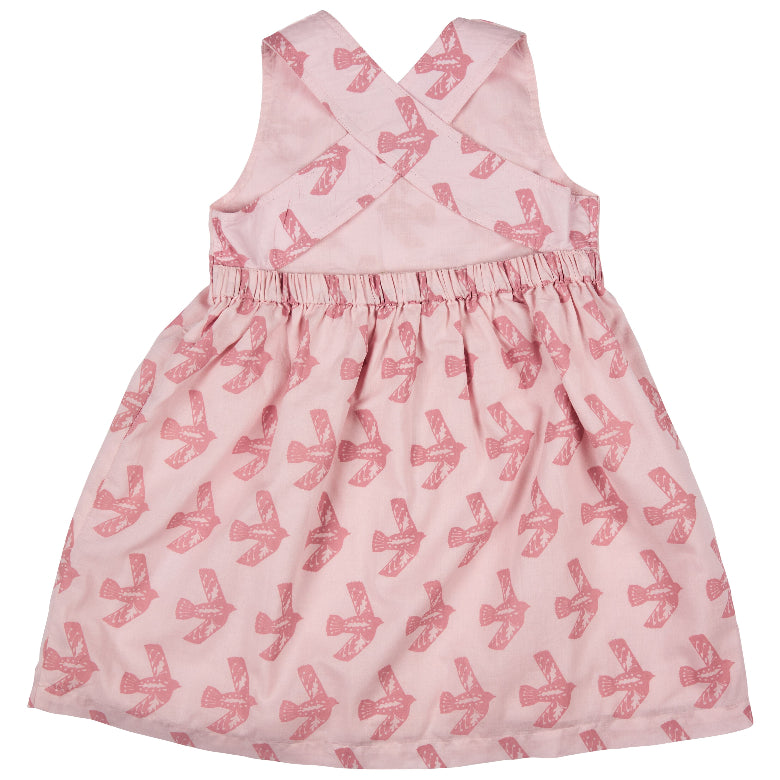 Cross Back Flying Birds Dress by Pigeon Organics