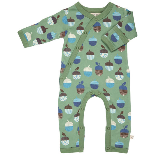 Green Acorns Kimono Romper by Pigeon Organics
