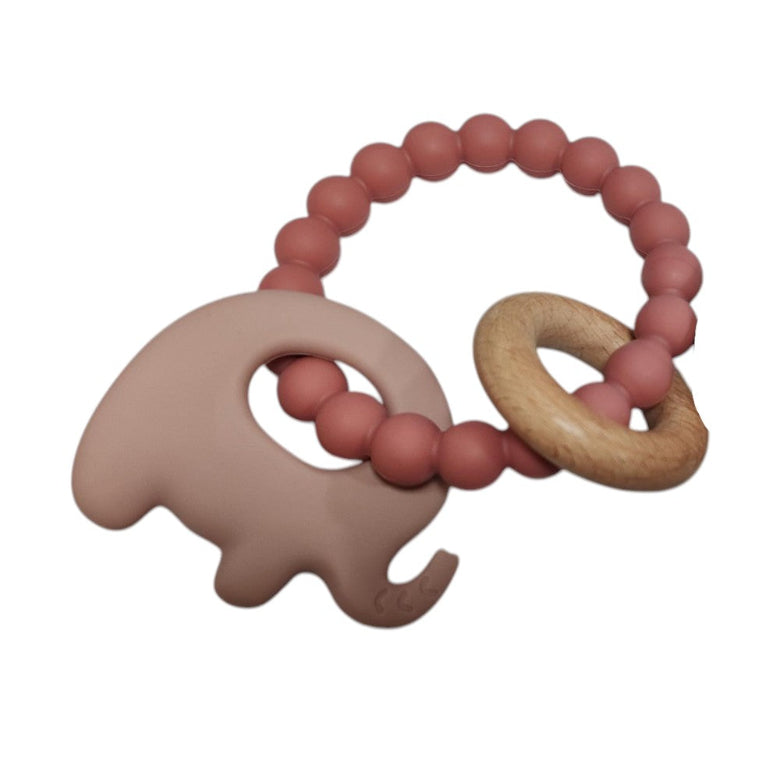 Elephant Teether Beads Pink by Jumini Baby