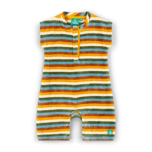 Striped Towelling Romper by Little Green Radicals
