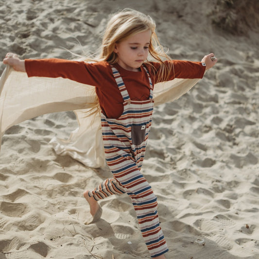 Multicolour Stripe Dungarees by Turtledove