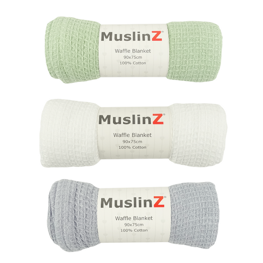 White Cellular Waffle Blanket by MuslinZ
