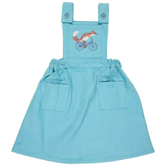Turquoise Cord Pinafore Dress by Pigeon Organics
