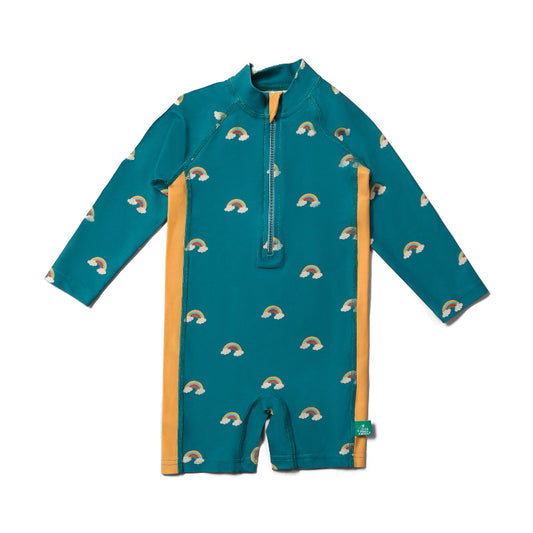 Teal Rainbows Recycled Sunsuit by Little Green Radicles