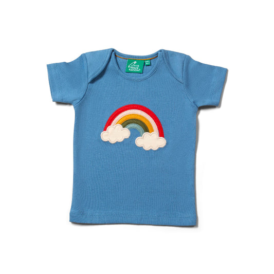 Blue Rainbow Applique T Shirt by Little Green Radicals