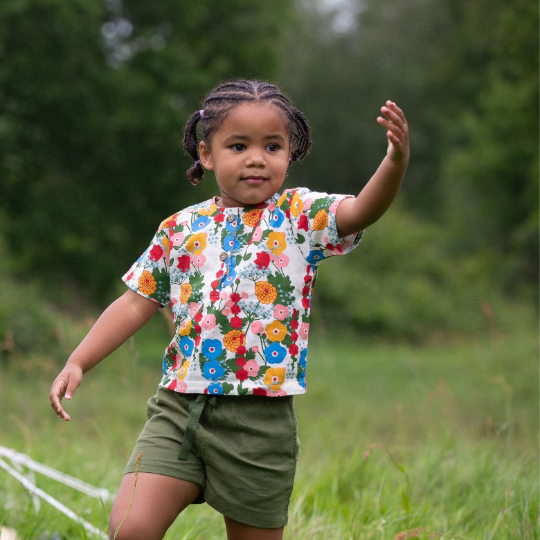 Flora And Fauna Loose Fit Short Sleeve Top by Little green Radicals