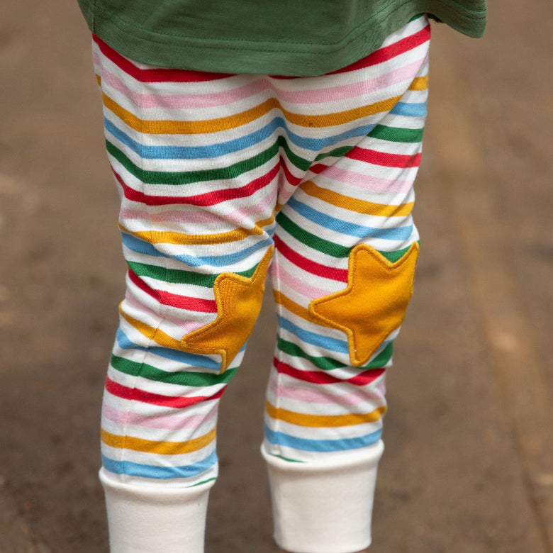Stars Knee Patch Striped Joggers by Little Green Radicals