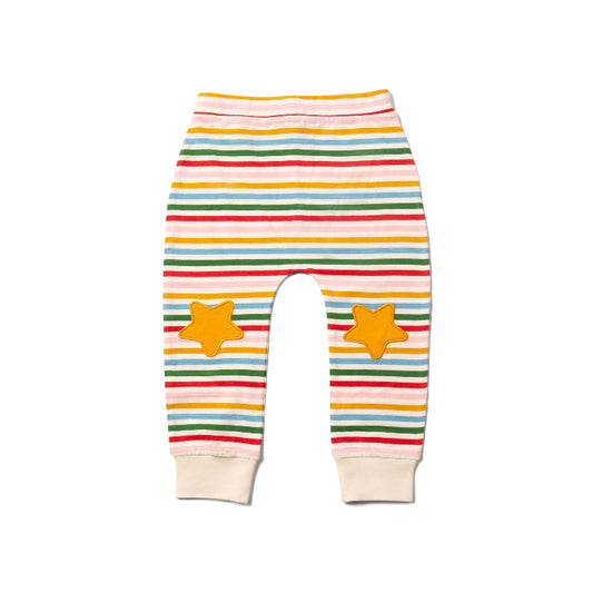 Stars Knee Patch Striped Joggers by Little Green Radicals