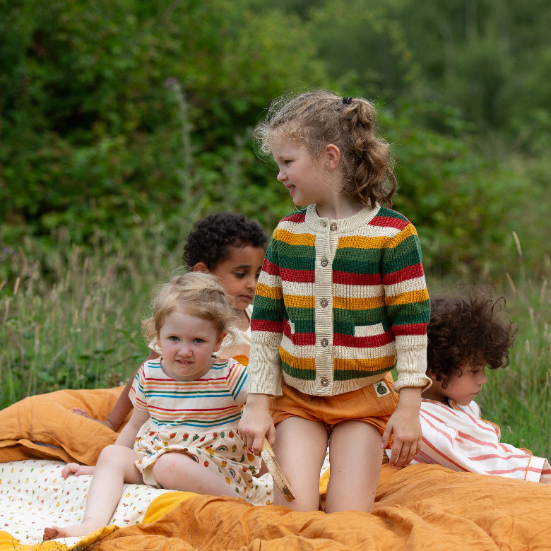 Spring Rainbow Knitted Cardigan by Little Green Radicals