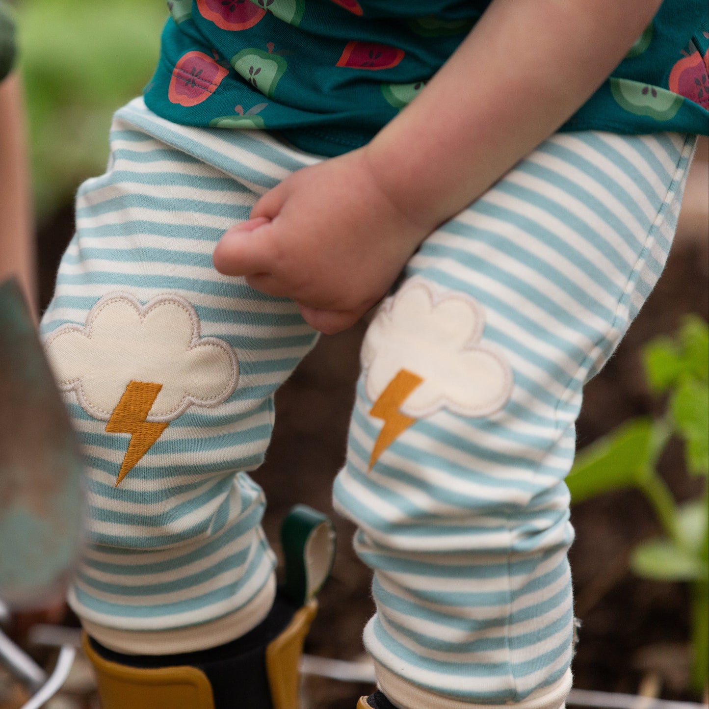 All Weather Knee Patch Striped Joggers by Little Green Radicals
