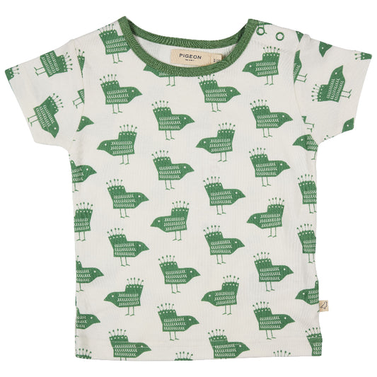Green Birds Short Sleeve Top by Pigeon Organics