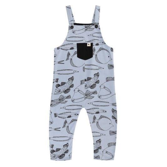 Fish Print Dungarees by Turtledove London