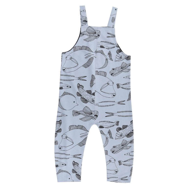 Fish Print Dungarees by Turtledove London