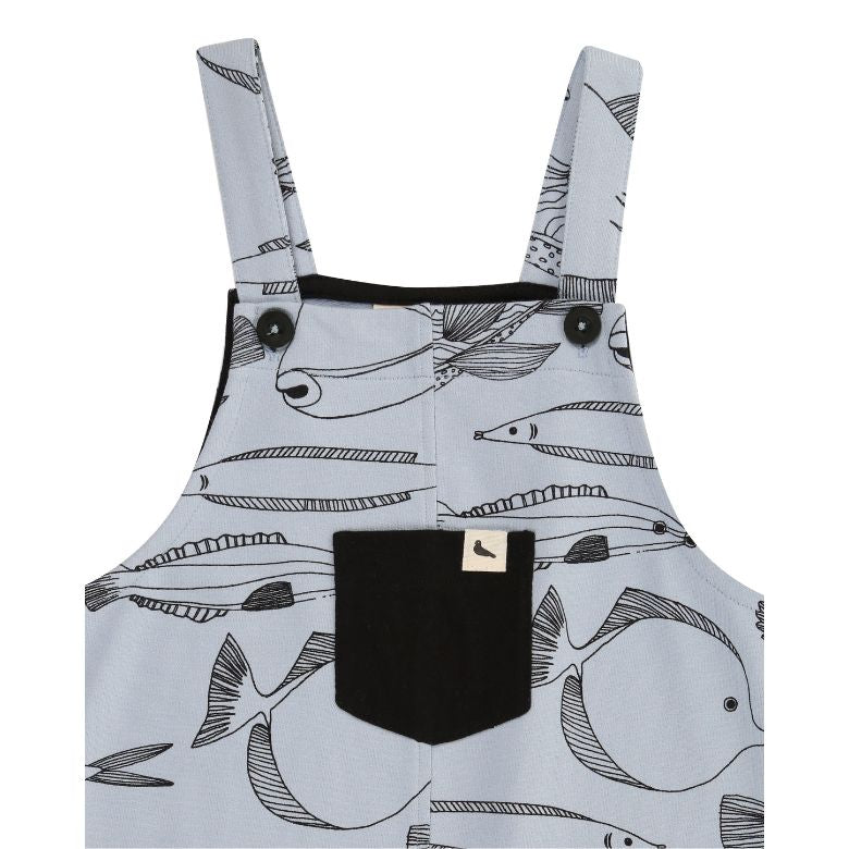 Fish Print Dungarees by Turtledove London