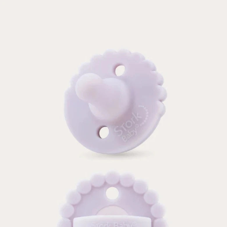 Sky Blue & Latte 2 In 1 Dummy/Teether set  by Stork Baby