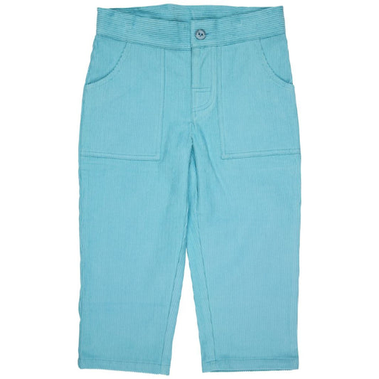 Turquoise Simple Cord Trousers by Pigeon Organics