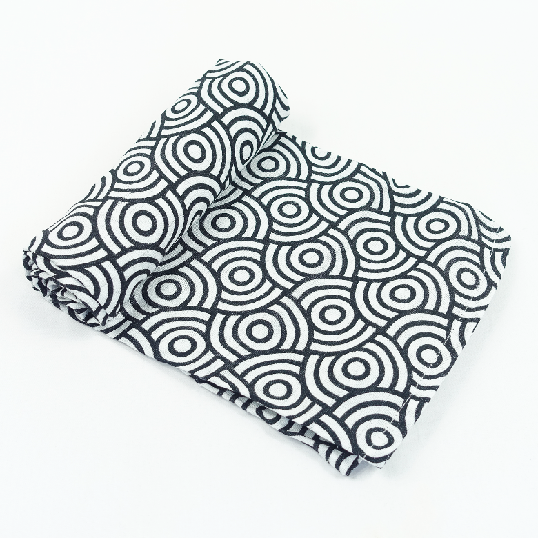 Bamboo/Organic Cotton Sensory Black Swirl Swaddle by MuslinZ