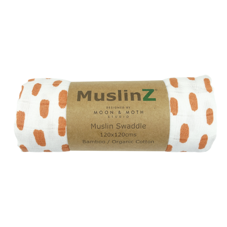 Bamboo/Organic Spot Print Cotton Swaddle by MuslinZ