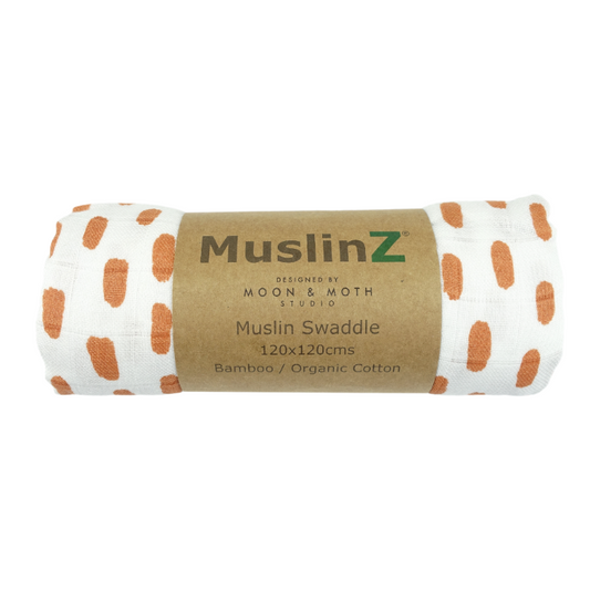 Bamboo/Organic Spot Print Cotton Swaddle by MuslinZ