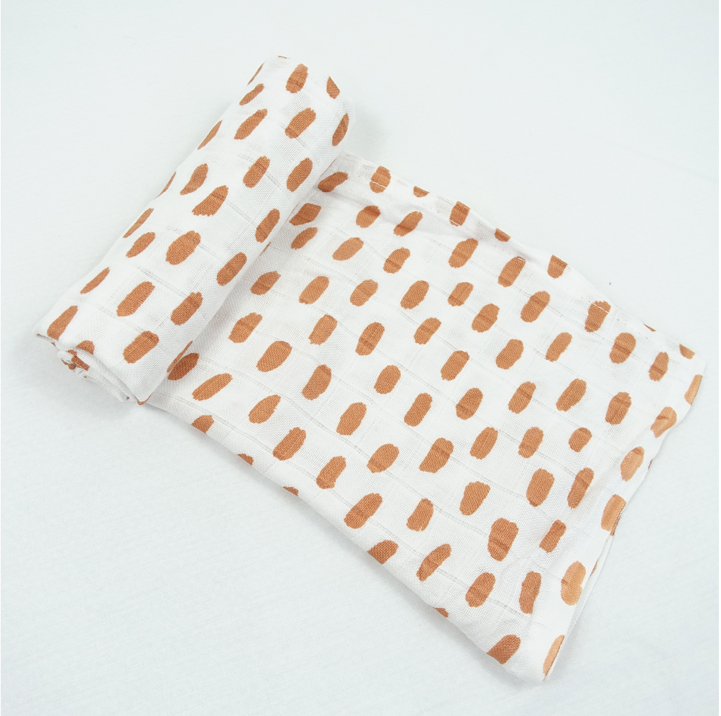 Bamboo/Organic Spot Print Cotton Swaddle by MuslinZ