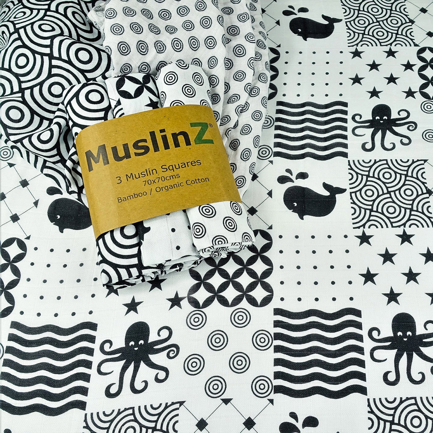 Bamboo/Organic Cotton Sensory Muslin Squares by MuslinZ