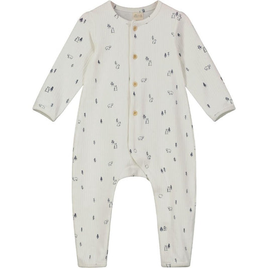 Ribbed Bear Print Cream Romper by Ettie + H