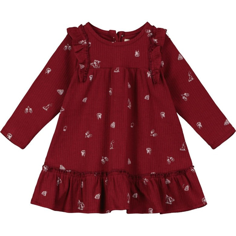 'Aswen' Winter Skaters Burgundy Dress by Ettie + H