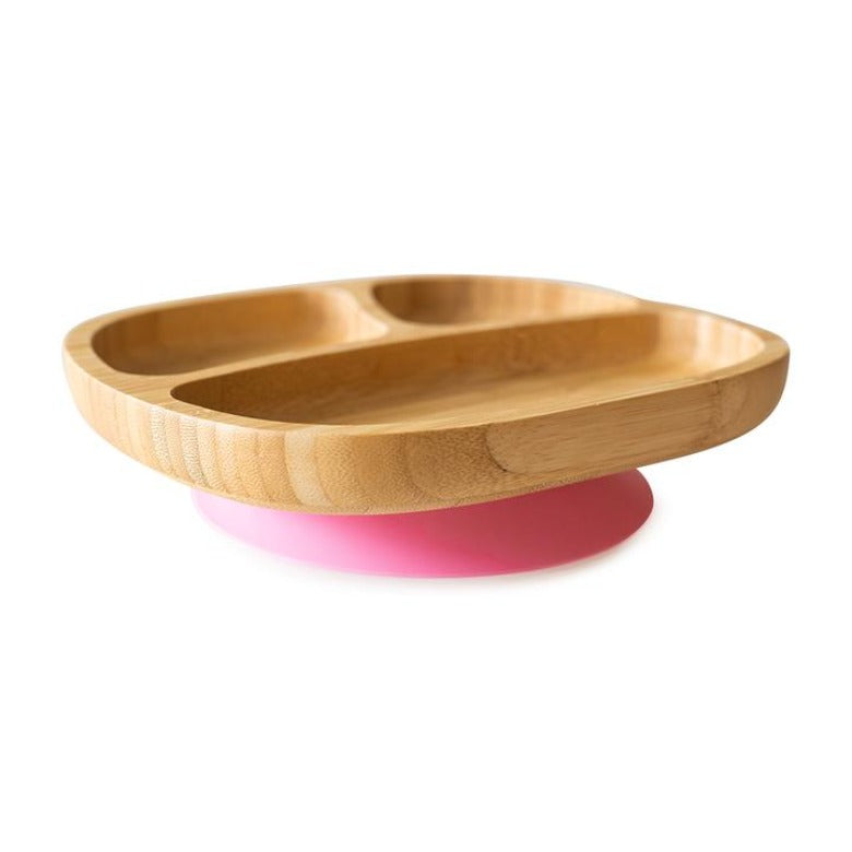 Bamboo Suction Plate Pink by Eco Rascals