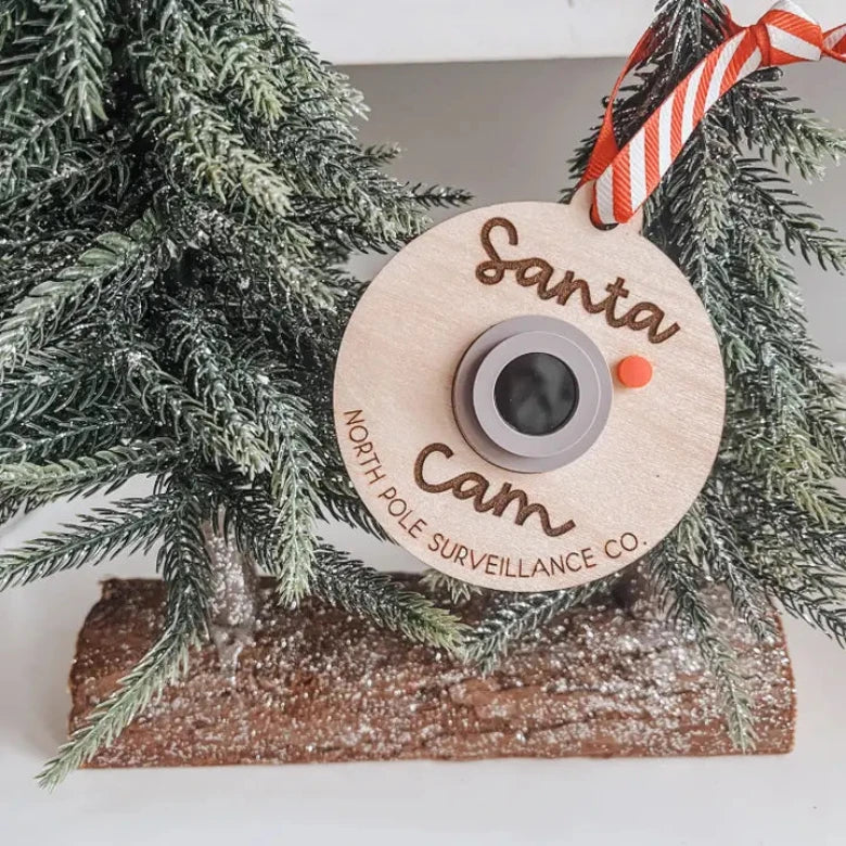 Wooden Santa Cam Tree Decoration by Cotton Head Monkeys