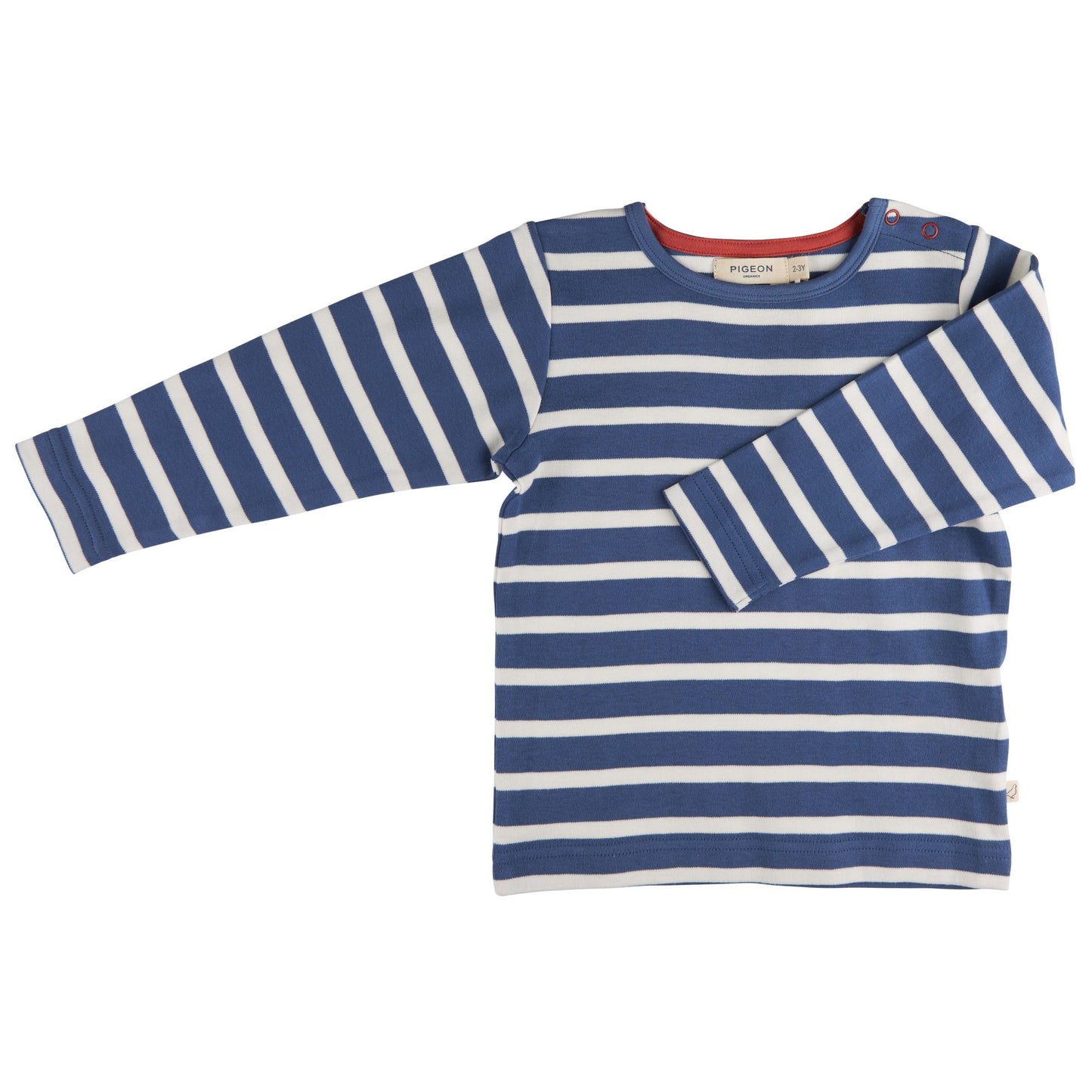 Night Blue Long Sleeve Breton Stripe Top by Pigeon Organics