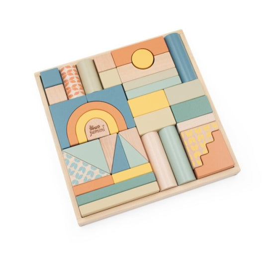 Wooden Block Set With Tray By Jumini