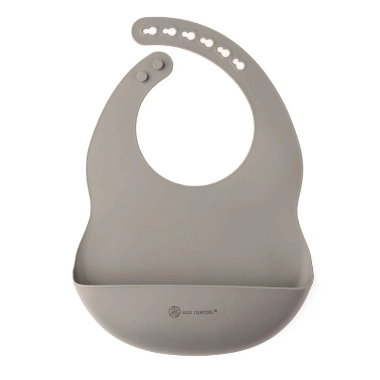 Dribble & Crumb Catcher Bib Grey by Eco Rascals