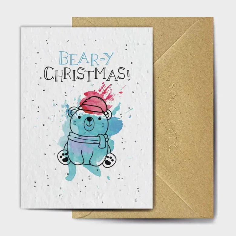 'Bear-Y Christmas' Plantable Card