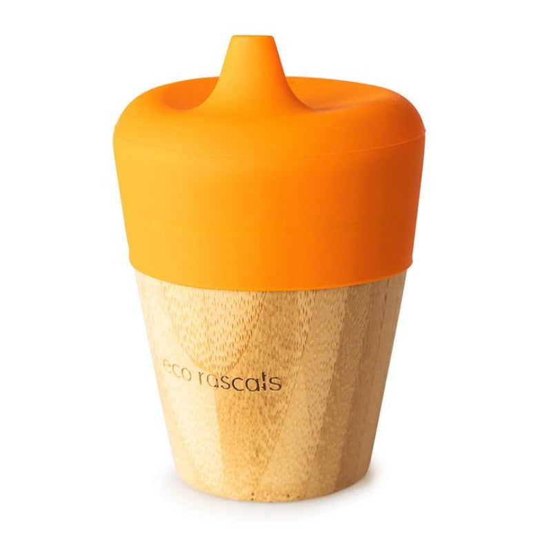 Small cup with sippy feeder- Orange by Eco Rascals