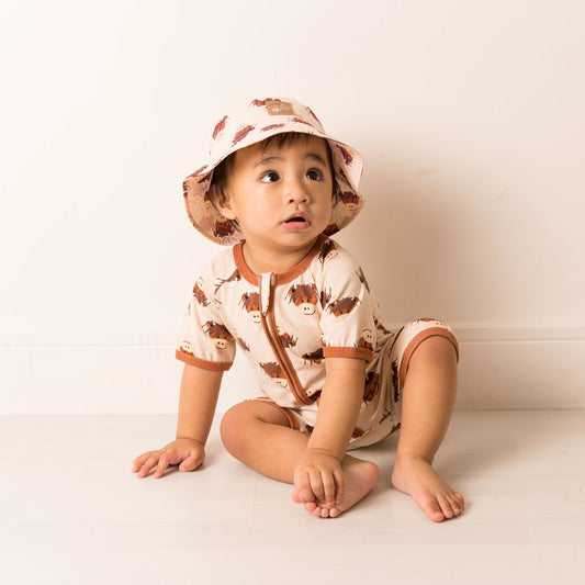 Neutral Highland Cow Summer Hat by Blade & Rose