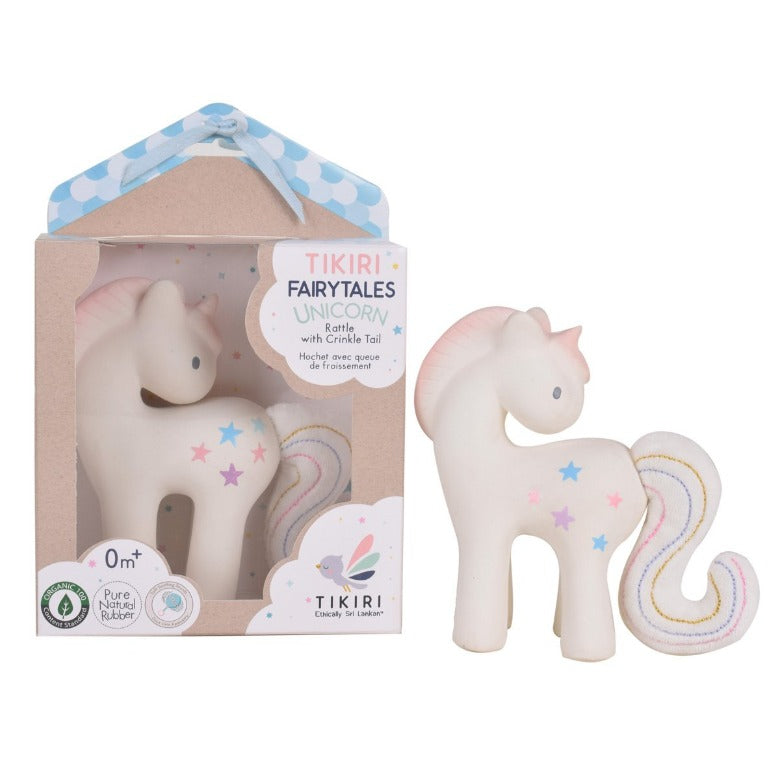 Fairytale Cotton Candy Unicorn – Natural Rubber with Crinkle Tale by TIKIRI