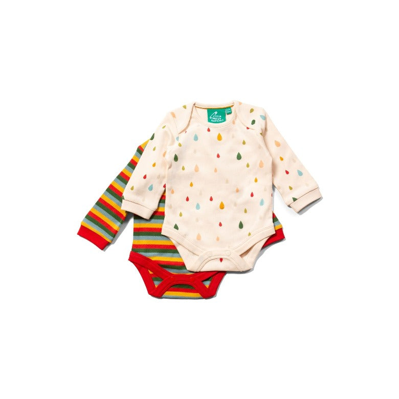 Rainbow Drop Organic Bodysuit Set by Little Green Radicals