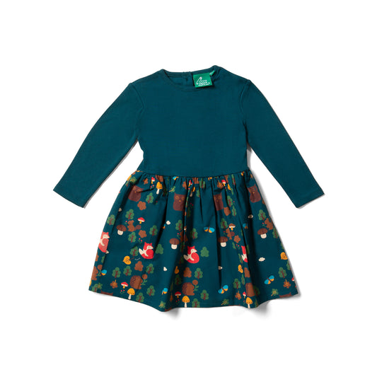 Enchanted Forest Long Sleeve Twirler Dress by Little Green Radicals