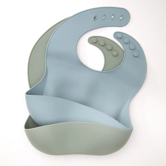 Blue and Green Bib Set by Green Island