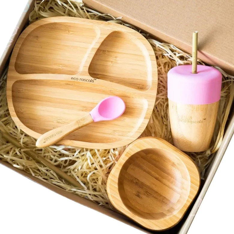 Yellow Plate, Straw Cup, Bowl And Spoon Gift Set by Eco Rascals